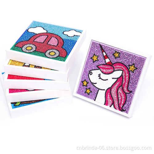 5D Diamond Painting Kit Cartoon Full Drill Diamond Picture mini white frame DIY diamond painting For Kids With Frame